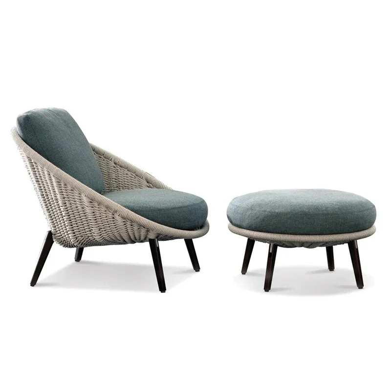 Outdoor rattan sofa combination waterproof and sunscreen courtyard terrace balcony model room rattan chair outdoor garden rattan