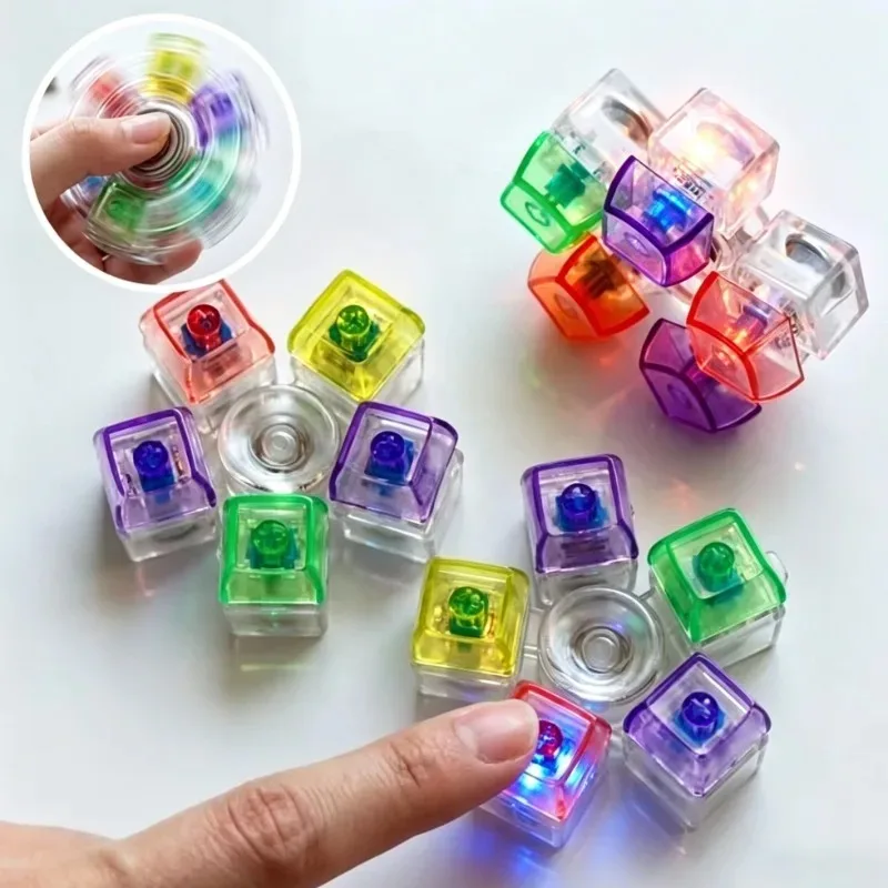 LED Keyboard Pressing Stress Relief Spinner 2026 New Creative Light Emitting Finger Top Toy with Mechanical Keyboard Strips