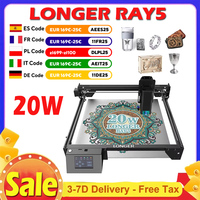 LONGER RAY5 20W Laser Engraver Cutter, Fixed Focus, 0.08*0.1mm Laser Spot, 32-Bit Chipset, Support APP Connection, 375*375mm