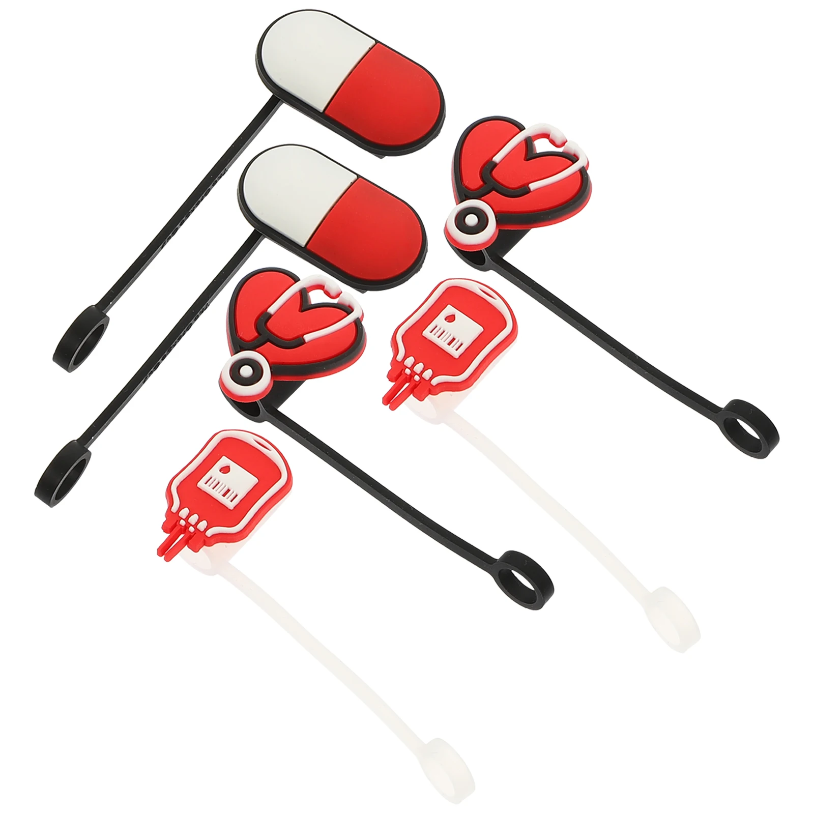 

6 Pcs Drinking Straw Covers Cute Silicone Dust Plugs Reusable Protectors Lightweight Gift Choice Excellent Workmanship
