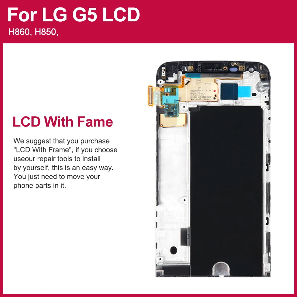 100% tested lcd for LG G5 LCD Display Touch Screen Digitizer Assembly for LG H840 H850 H860 Mobile phone LCD replacement parts.