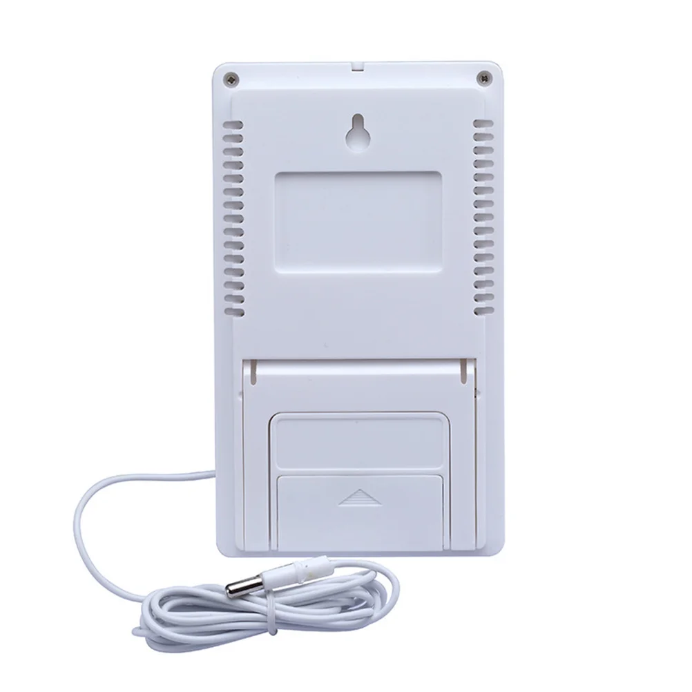 

Indoor Outdoor Digital LCD Temperature Humidity Meter Rectangle White Plastic Display Electronic Hygrometer Thermometer High