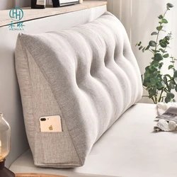 Cojín para cabecero de cama, almohada larga Triangular con relleno de lectura, respaldo grande, cuña de apoyo, cama de día, cómoda, descanso de cintura cojin cabecero cojin de lectura para cama cojin triangular respald