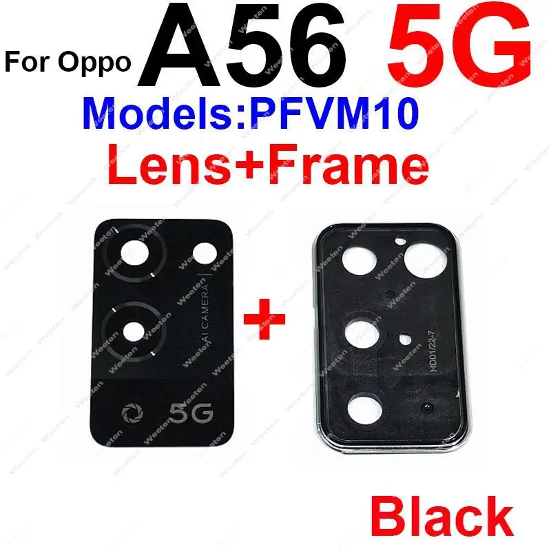 Rear Camera Glass Lens Cover For OPPO A36 A32 A35 A52 A53 A55 A54S A15 A16 4G 5G Back Camera Lens and Frame Holder Repalcement