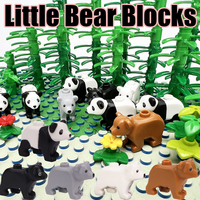 City Animal Little Bear  Building Blocks Street View Zoo Panda Brown Bear Forest Scene Beast Pet Farm Bricks Christmas Gifts Kid