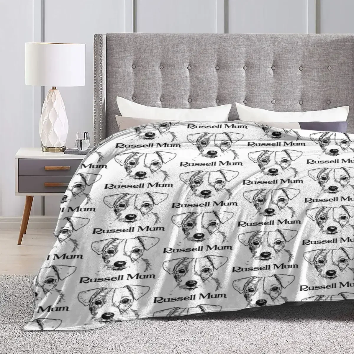 Jack Russell Dog Warm Soft Blanket Kawaii Animal Travel Office Throw Blanket Autumn Design Flannel Bedspread Sofa Bed Cover