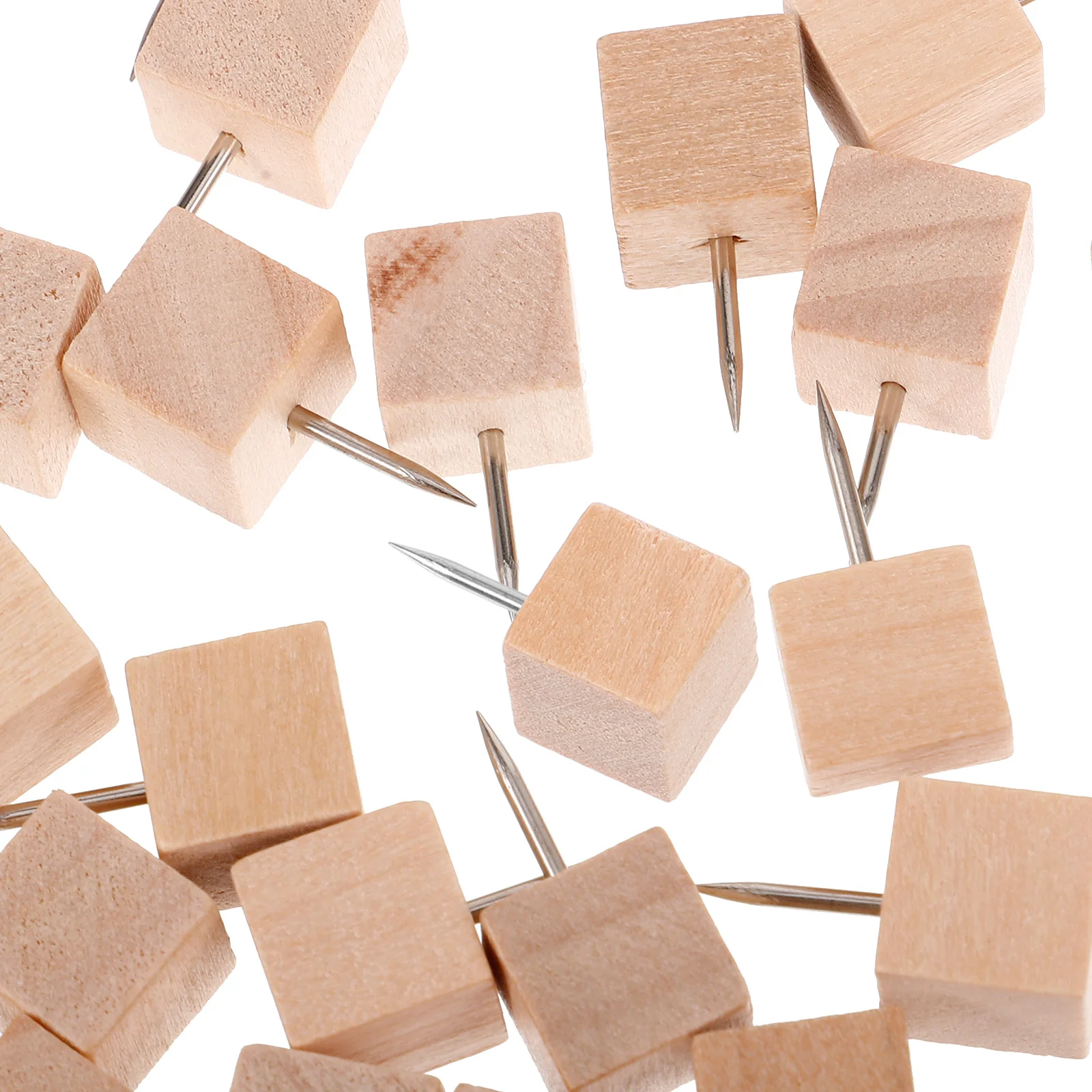 

100Pcs Wooden Push Pins Thumb Tacks Cork Board Office School Bulletin Board Wall Pushpins for Photos Notes Map Nails