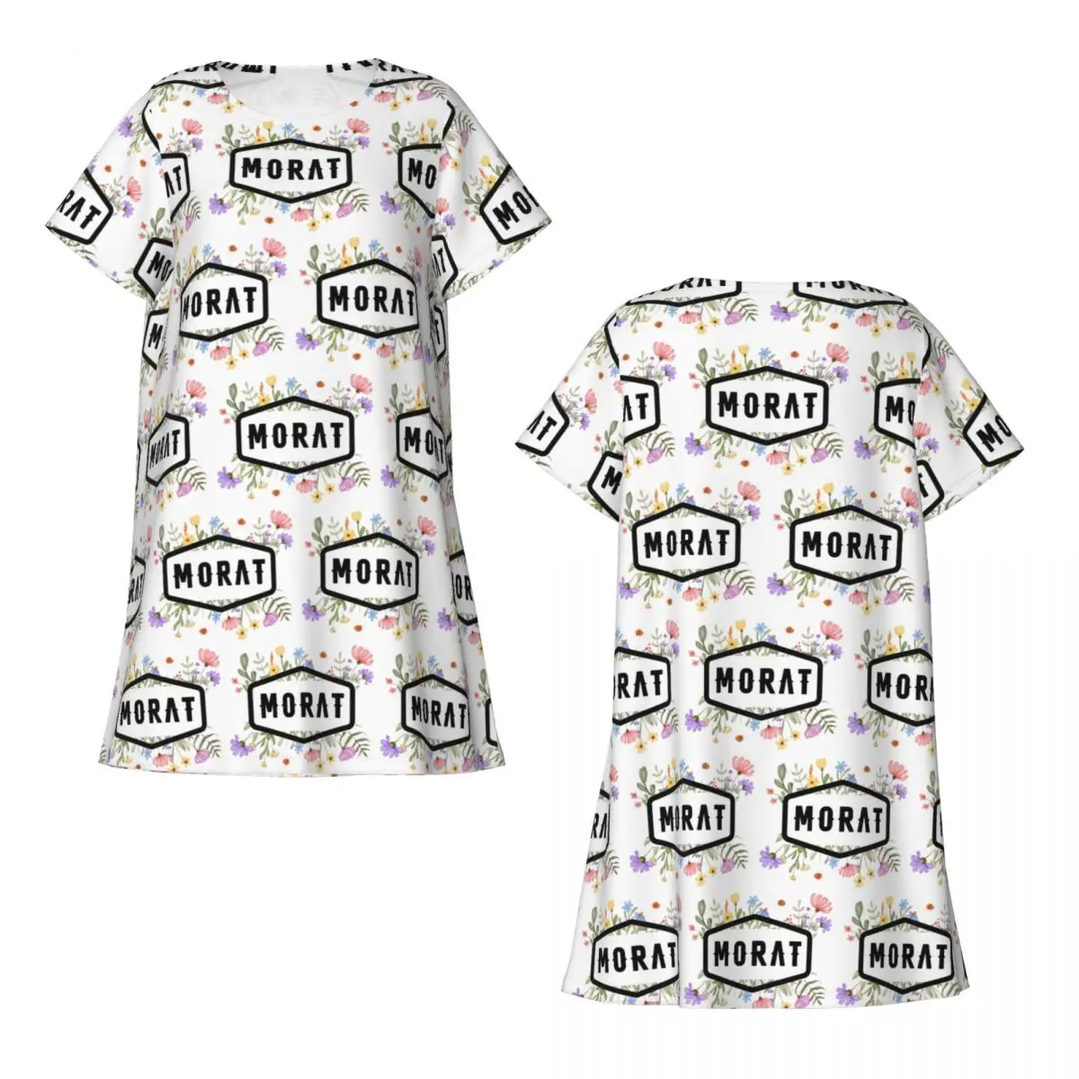 Morat Pop Band Tour Music Short Sleeves Nightdress For Sleeping Sleepshirts Women Short Sleeve Nightgowns Loose Pajama Dress