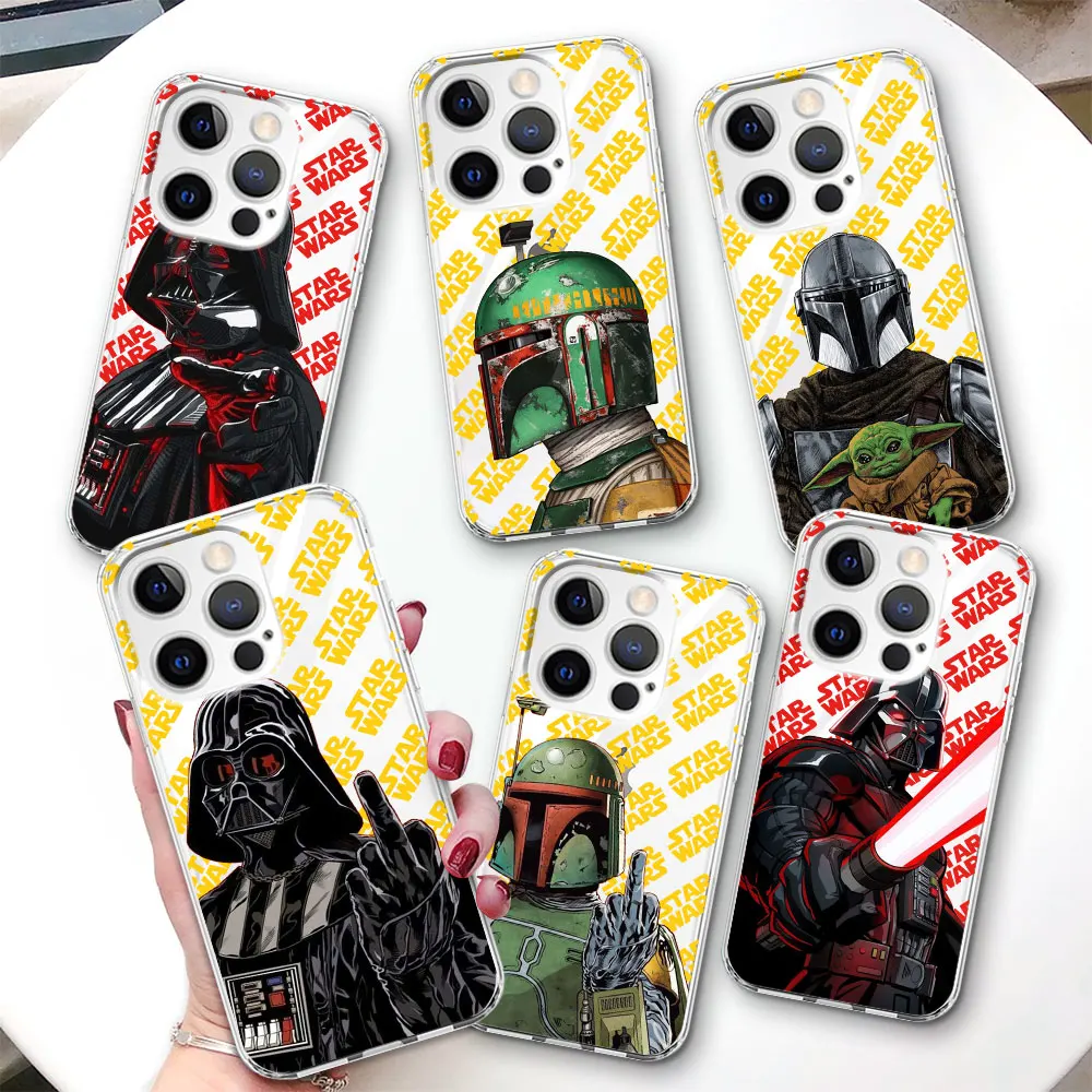 Star Wars Darth Vader Case for Apple iPhone 11 15 Plus 13 12 Mini 7 8 X XS XR 14 Pro Max Transparent Soft Silicone Phone Cover