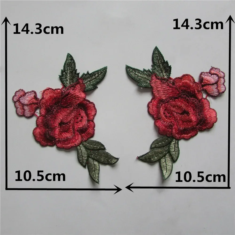 Red polyester embroidery colorful embroidery sewing lace DIY Wholesale sales of 1-10 pieces decorative clothing accessories