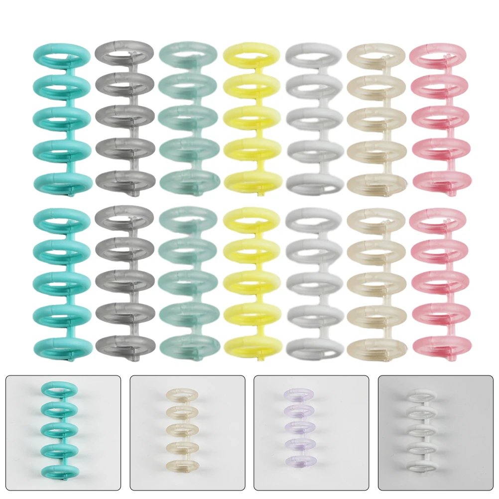 

30Pcs 5-Hole Portable Binder Manual Book Binder Loose Leaf Plastic Replacement for Notebook Binding Coils