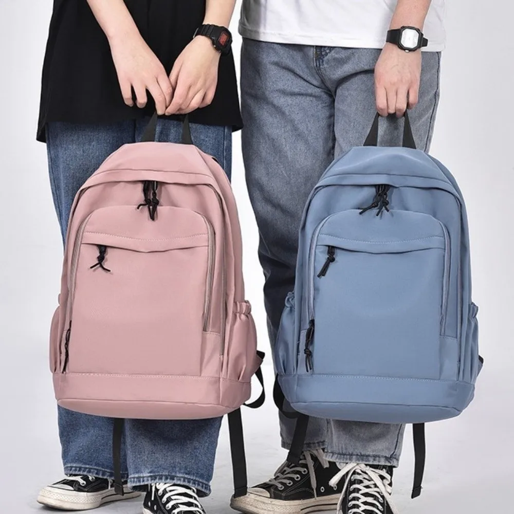 Mochila para laptop de grande capacidade, à prova d'água, tecido oxford, bolsa escolar para estudantes, multibolsos, cor sólida, mochila de viagem, faculdade