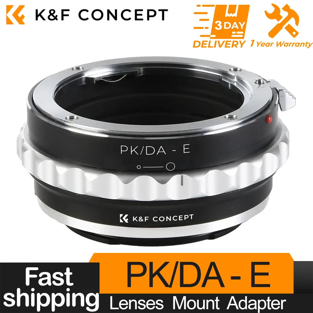 K&F Concept Lens Mount Adapter Ring for Pentax K/M/A/FA/DA Lens to Sony E-mount NEX Camera Body