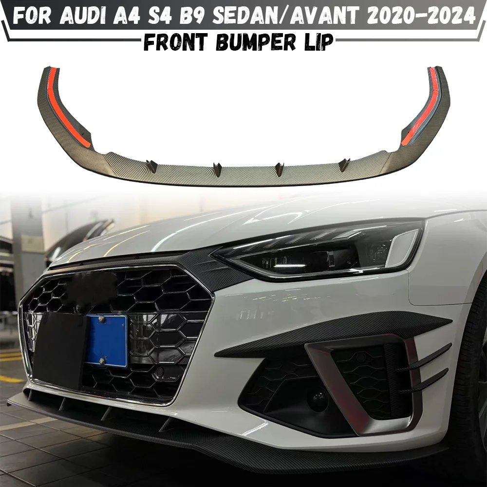 

Front Bumper Lip Chin Guard Diffuser Cover Deflector For Audi A4 S4 B9 TDI Sedan / Avant 2020 2021 2022 2023 2024 Body Kit