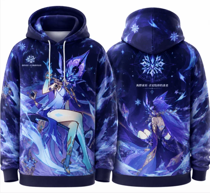 Autumn and winter anime character full page printed hooded sweatshirt cosplay casual street fashion outfit patterned top
