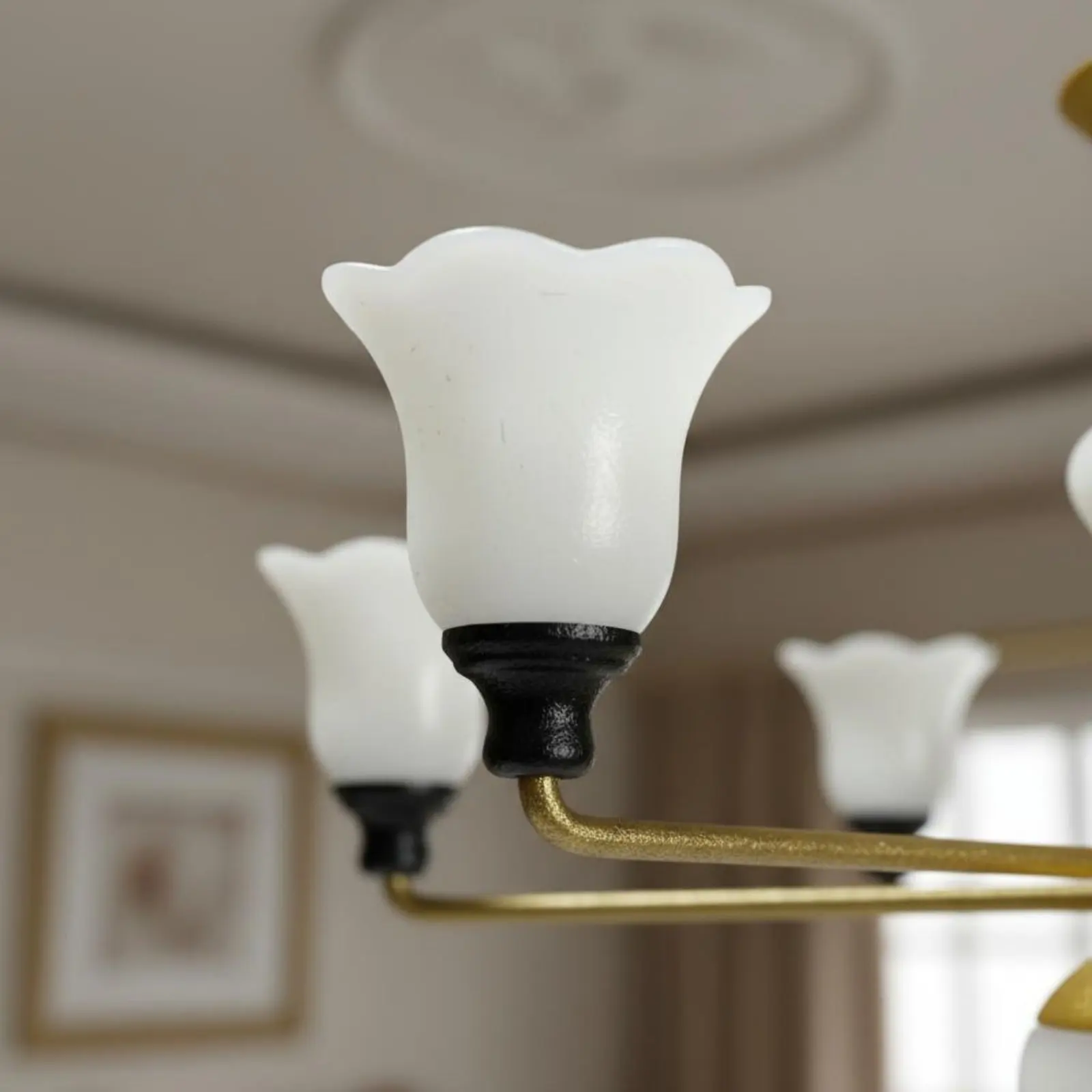 

Dollhouse Chandelier DIY Friendly Mini Chandelier Mini Ceiling Lamp Room Display Candle Design Hanging Light LED