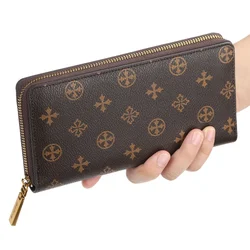 Wallets for Women Long Large Capacity Leather Phone Bag Vintage Pattern Clutch Luxury Zipper Coin Purses Card Holder Big Wallet