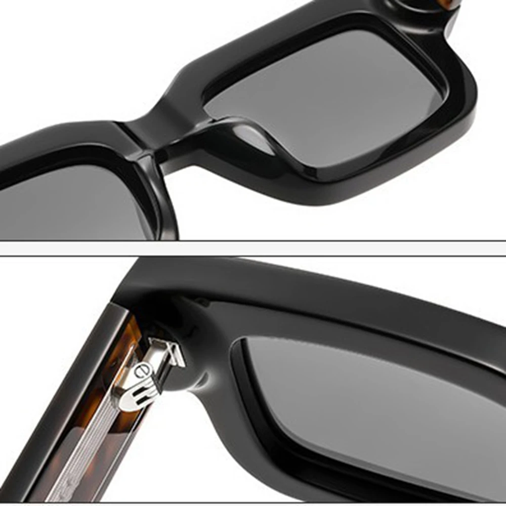 ShinyCo Marca de luxo elegante e individual óculos de sol coloridos retro quadrado engrossado folha óculos de sol