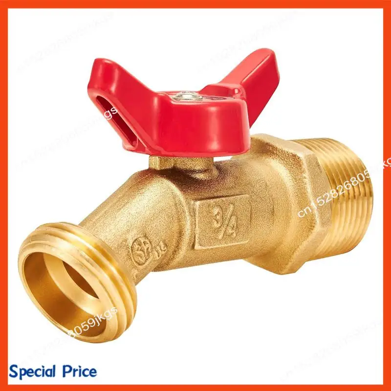 

ABIY Открытый садовый шланг Кран Шаровой клапан Шланг Bibb Запорный клапан 3/4 дюйма Мужской NPT X 3/4 дюйма Мужской GHT Резьбовой патрубок Латунь