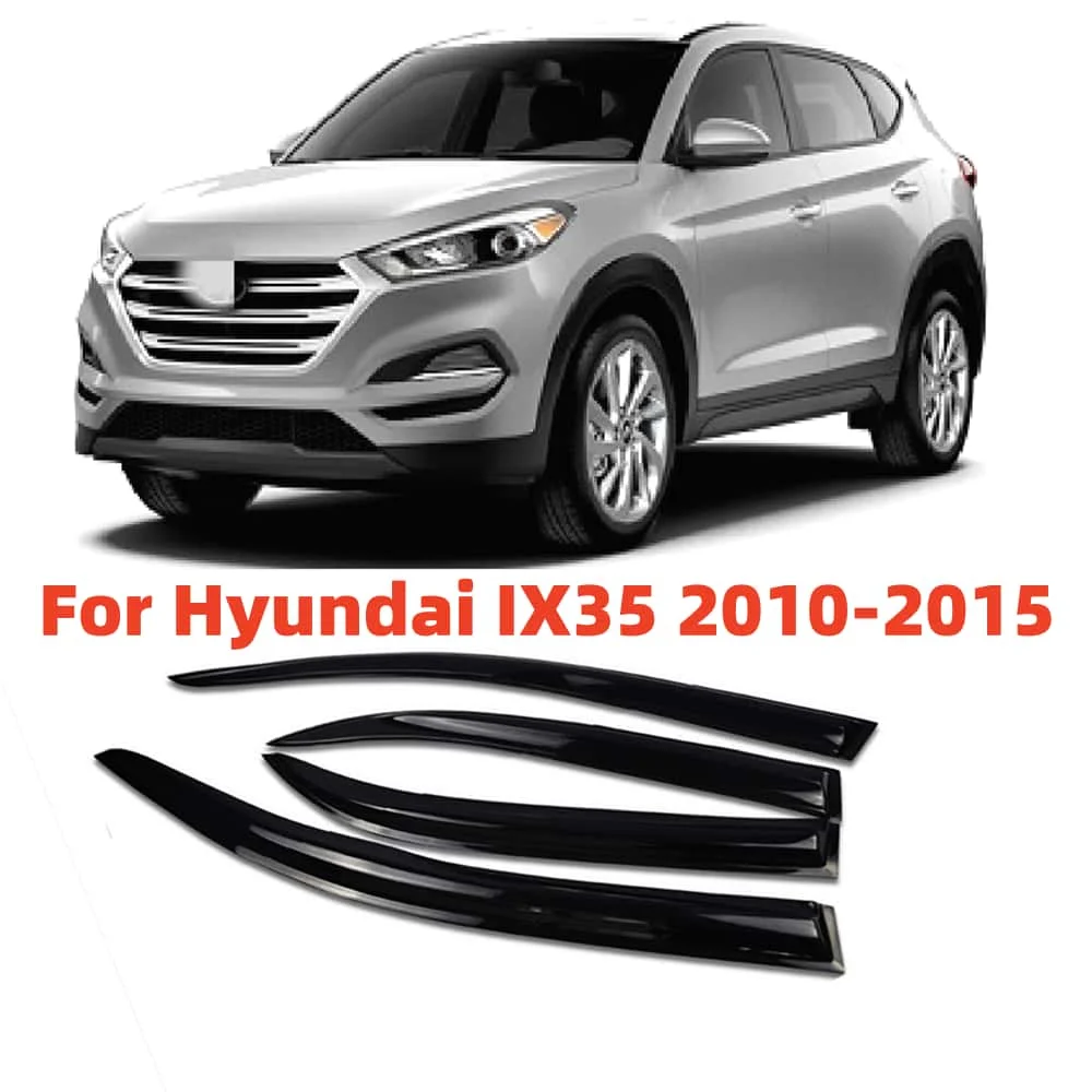 For Hyundai IX35 2010-2015 Cars Accessories Window Visors Rain Sun Guard Vent Wind Deflector Weathershield Slim Moulding Trim