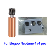 For Elegoo Neptune 4 Heated Block For Elegoo Neptune 4 pro Bimetal Heatbreak Throat