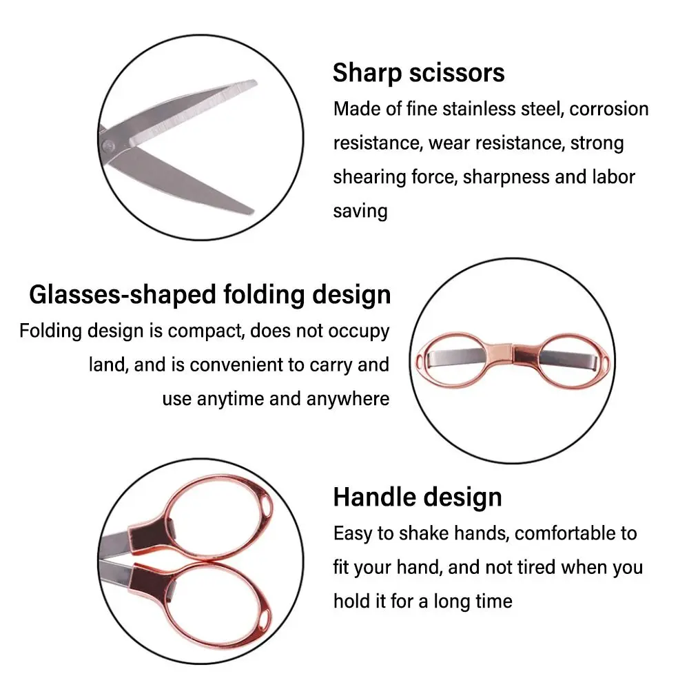Creative Portable Folding Scissors Folding Hand Tool Sewing Scissors Multifunctional Stainless Steel Needlework Scissors Gift