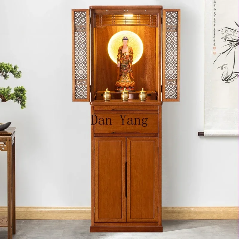 

YJ solid wood Buddhist shrine offering table Buddhist shrine household new Chinese vertical cabinet modern light luxury small