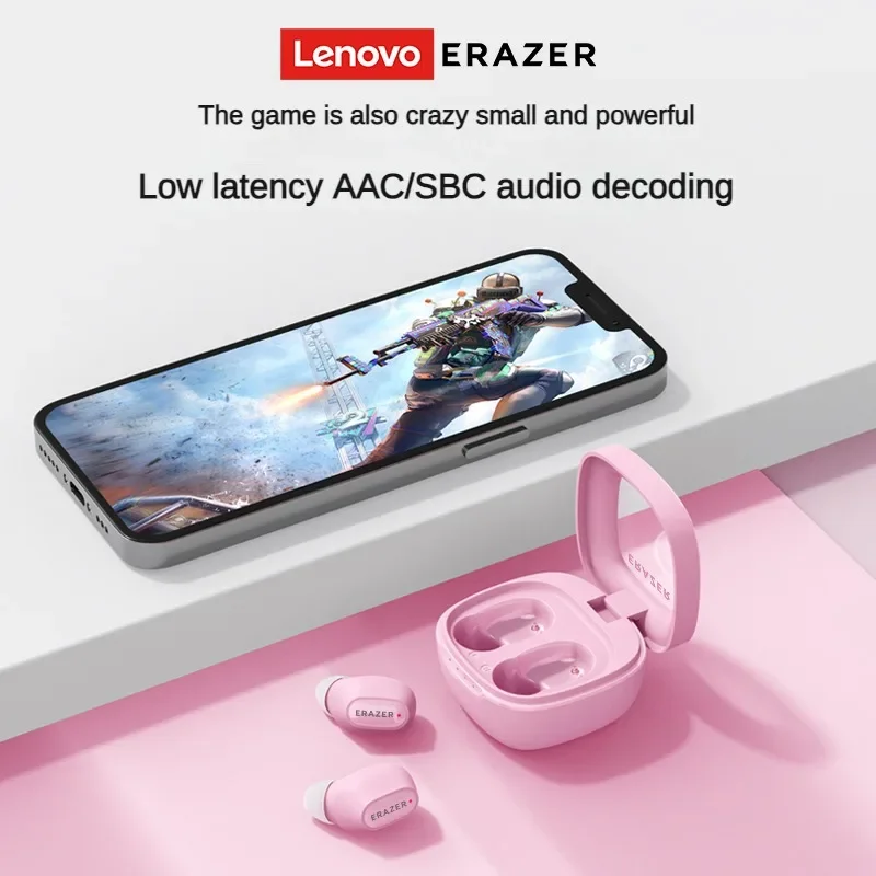 Lenovo ERAZER XT62Pro fone de ouvido bluetooth 5.3 fones de ouvido sem fio baixa latência mini fone de ouvido esportivo de alta fidelidade com microfone hd