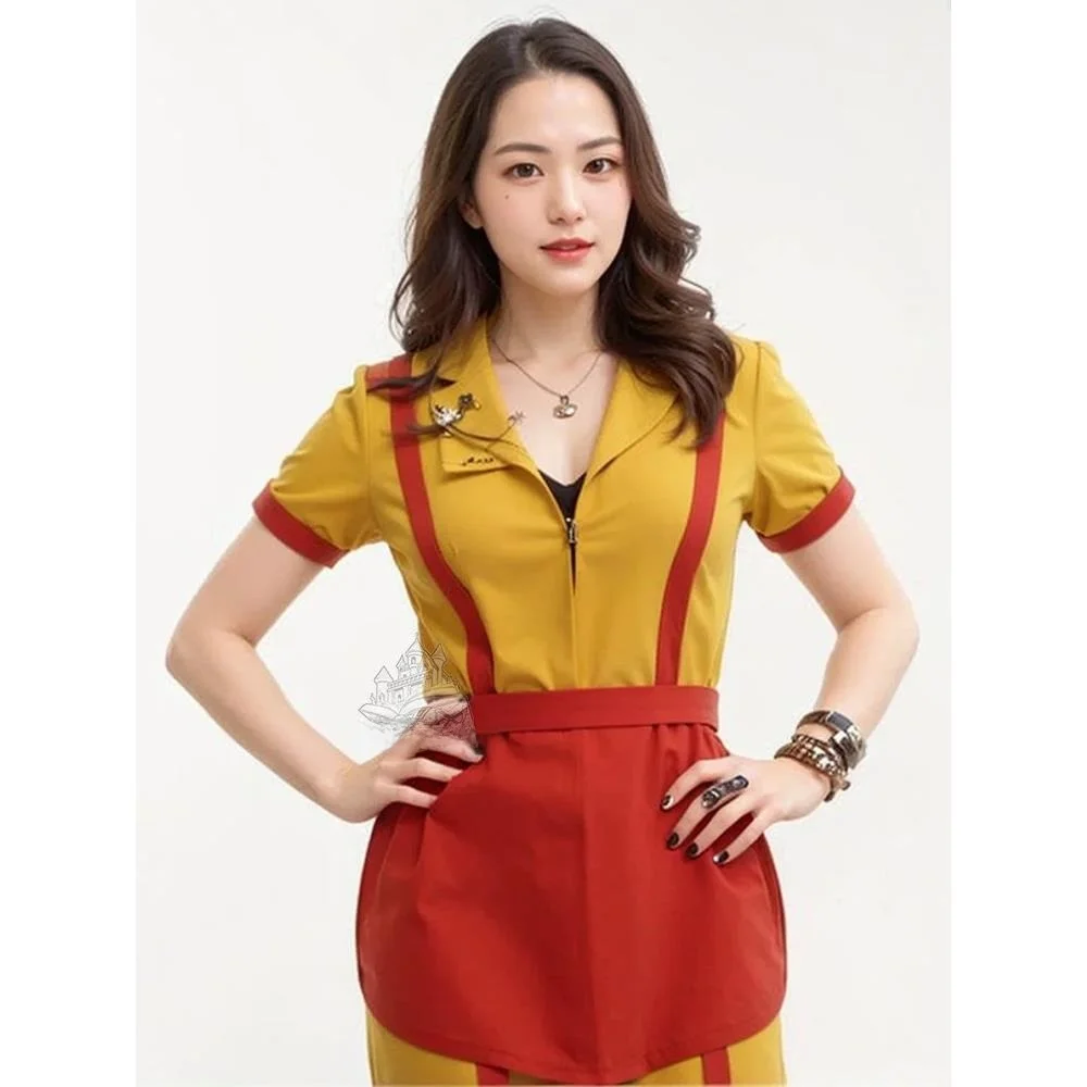 loween Cosplay Dr Sorelle della bancarotta delle donne Max Caroline Bar Abbigliamento da lavoro Costume Abbigliamento etnico per spettacoli teatrali