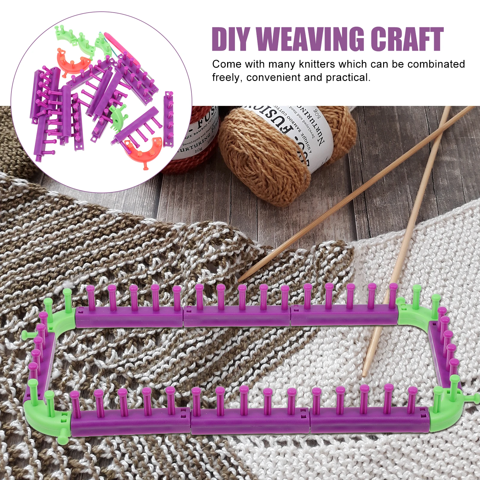 

1 set 1 Set Plastic Round Rectangle Diy Wool Knitting Machine Durable Weaving Tool Creative Hat Scarf Shawls Making Kit For