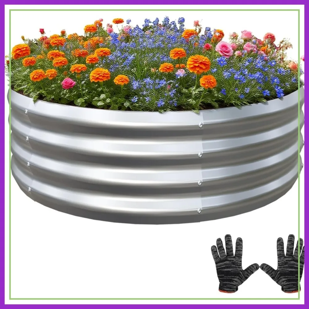 

Galvanized Garden Bed Kit 2x2x1 ft for Vegetables, Herbs, Flowers - Outdoor Raised Planter Box