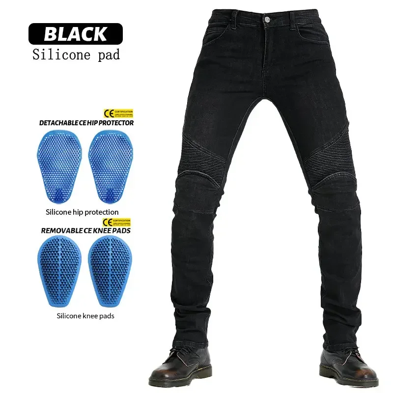 2022 Men Motorcycle Pants Aramid Motorcycle Jeans Protective Gear Riding Touring Black Motorbike Trousers Blue Motocross Jeans