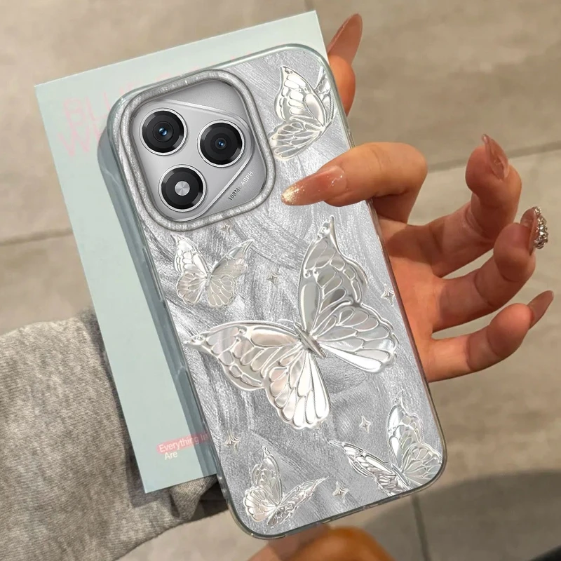 Casing Ponsel Wanita Anak Perempuan Kupu-kupu Mewah untuk Honor 400 Pro X9c Magic7 Magic6 200 Lite Smart X9a X8a X8b X8c X7c X6c Sampul Fundas