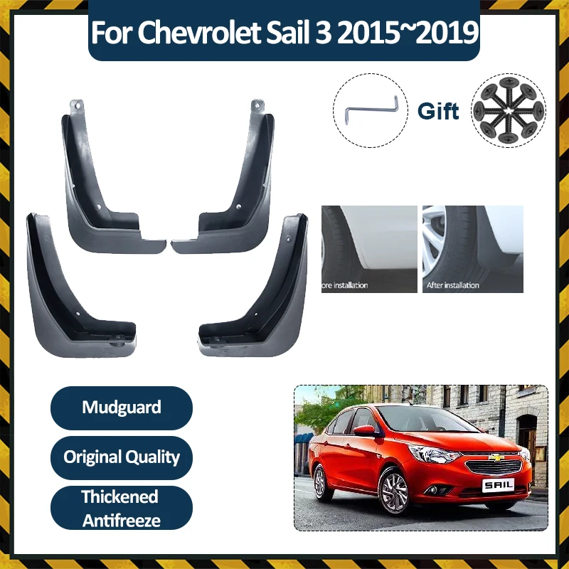 Car Wheel Fender MudFlaps For Chevrolet Sail 3 Nuevo 2015~2019 Mud Flaps Guards Anti-splash Front Protect Mudguards Accessories