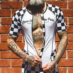 Love The Pain Men's Summer Cycling Jersey Short Sleeve Bike Shirts Pro Team Bicycle Clothing Road Cycling Tops Maillot Apparel