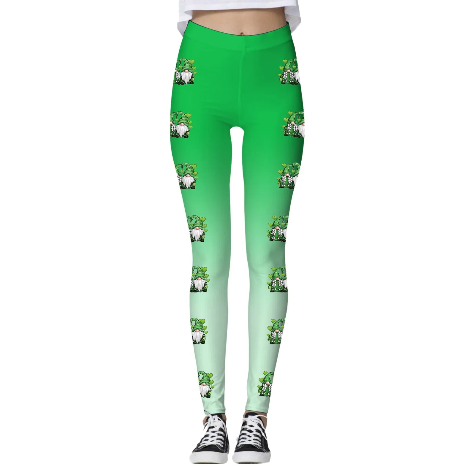 Lucky Green Impresso Yoga Leggings para Mulheres, Push Up Meias, Calças apertadas, Saint Patrick, St Paddys Day, Esportes, Calças de ginástica