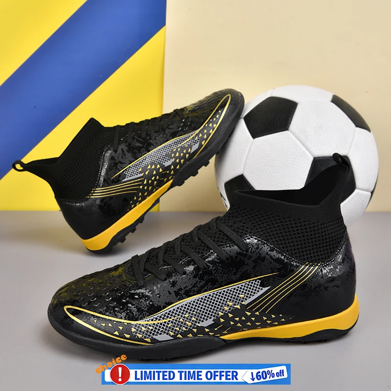 

Professional Mens Soccer Shoes Society Ultralight Football Cleats Sneakers Non-Slip Turf Training Football Boots Chuteira Campo