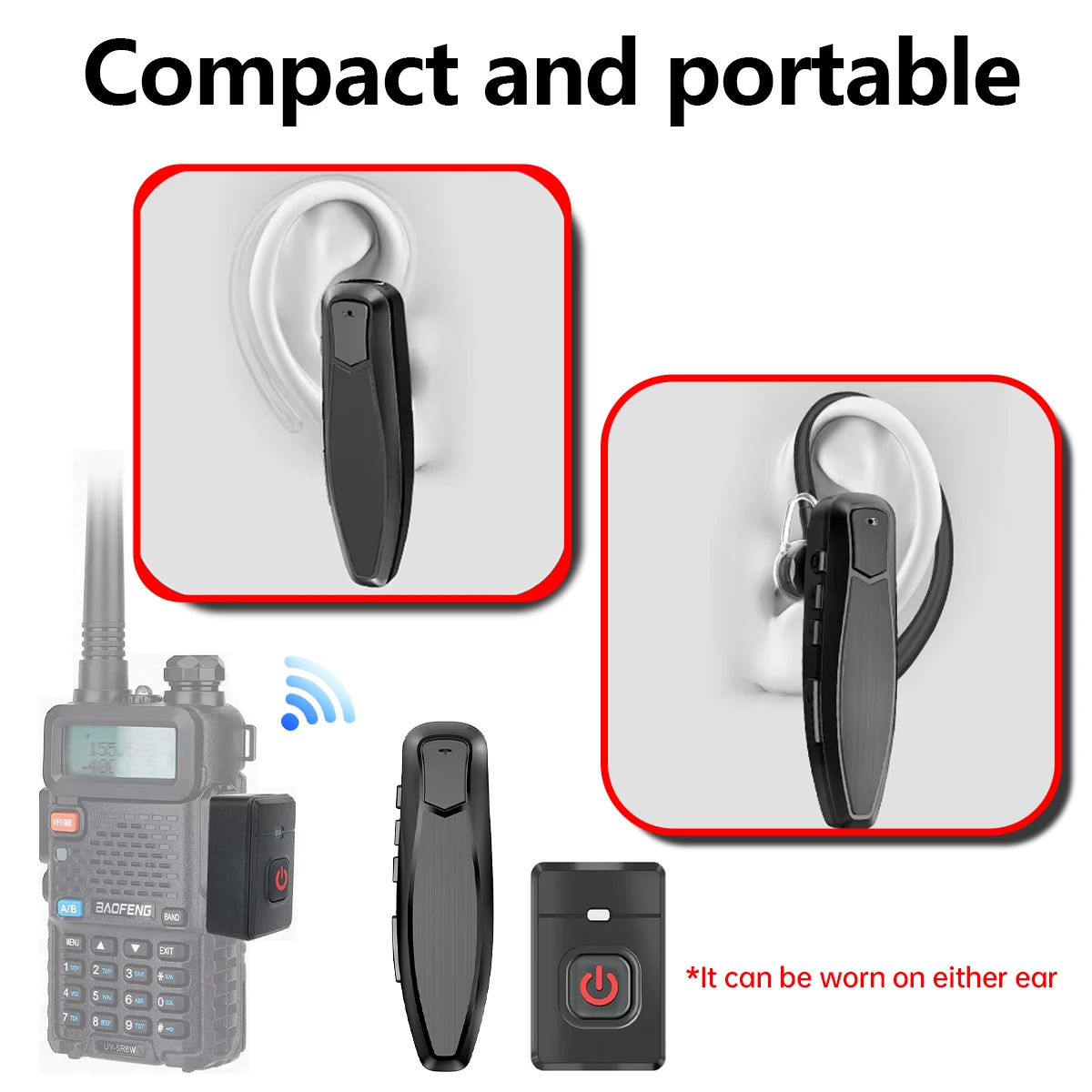 Baofeng Walkie Talkie Wireless  PTT Headset Earpiece Hands-free K Plug For Kenwood UV-5R BF-888S Quansheng UV K5 (8)