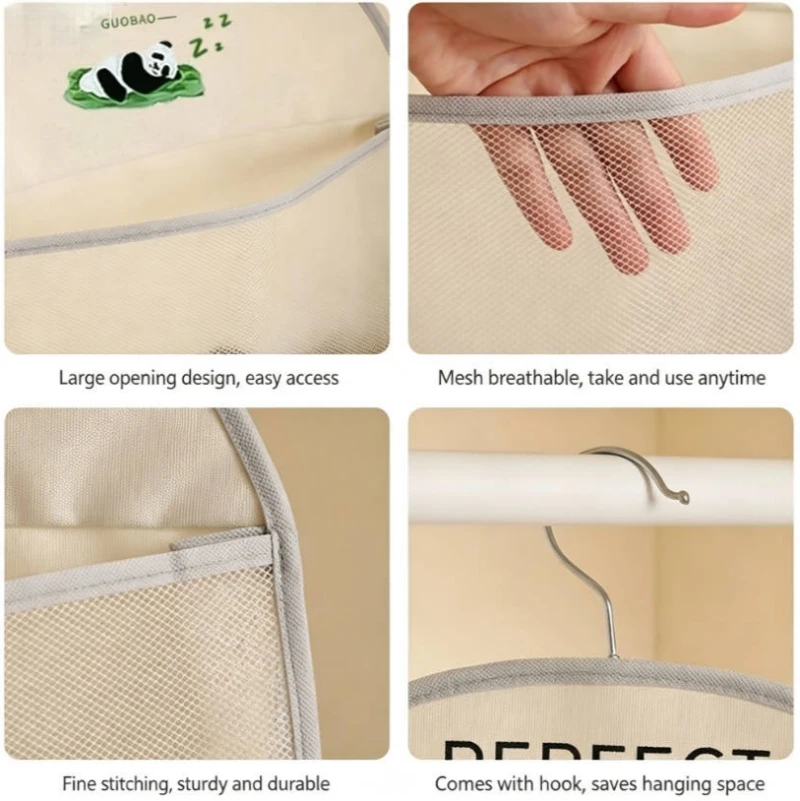 1/2/3-stöckiger Netz-Hängeaufbewahrungsbeutel, Wand- und Schrank-Organizer, Sichtbare Netztasche für BHs, Unterwäsche, Socken, Wohnheim, Zuhause, Kleiderschrank-Aufbewahrung – Detail 8