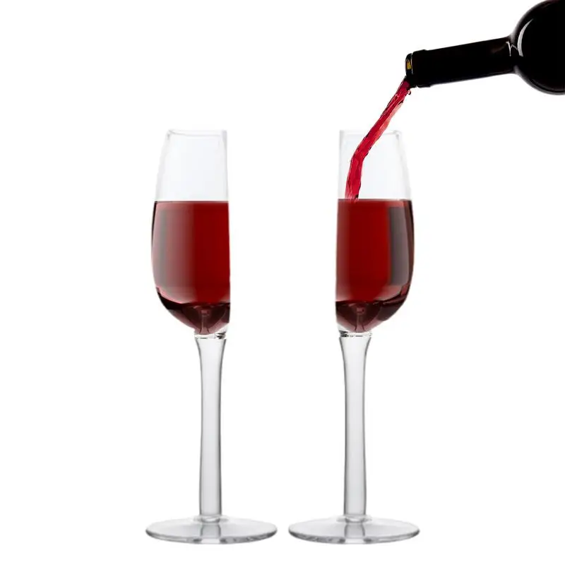 Yaratıcı şarap bardağı 140 ml Yarım şekil Kristal Cam Bardak Kök ile Taşınabilir şarap bardakları Doğum Günü Partisi Sofra Noel Hediyesi