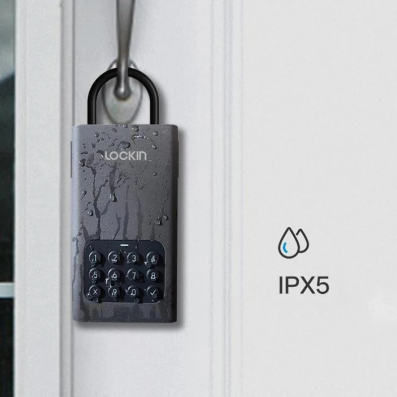 Смарт-замок для хранения ключей Lockin Tuya, IPX5, водонепроницаемый динамический сейф с паролем, корпус из сплава, сейф с дистанционным управлением через Bluetooth