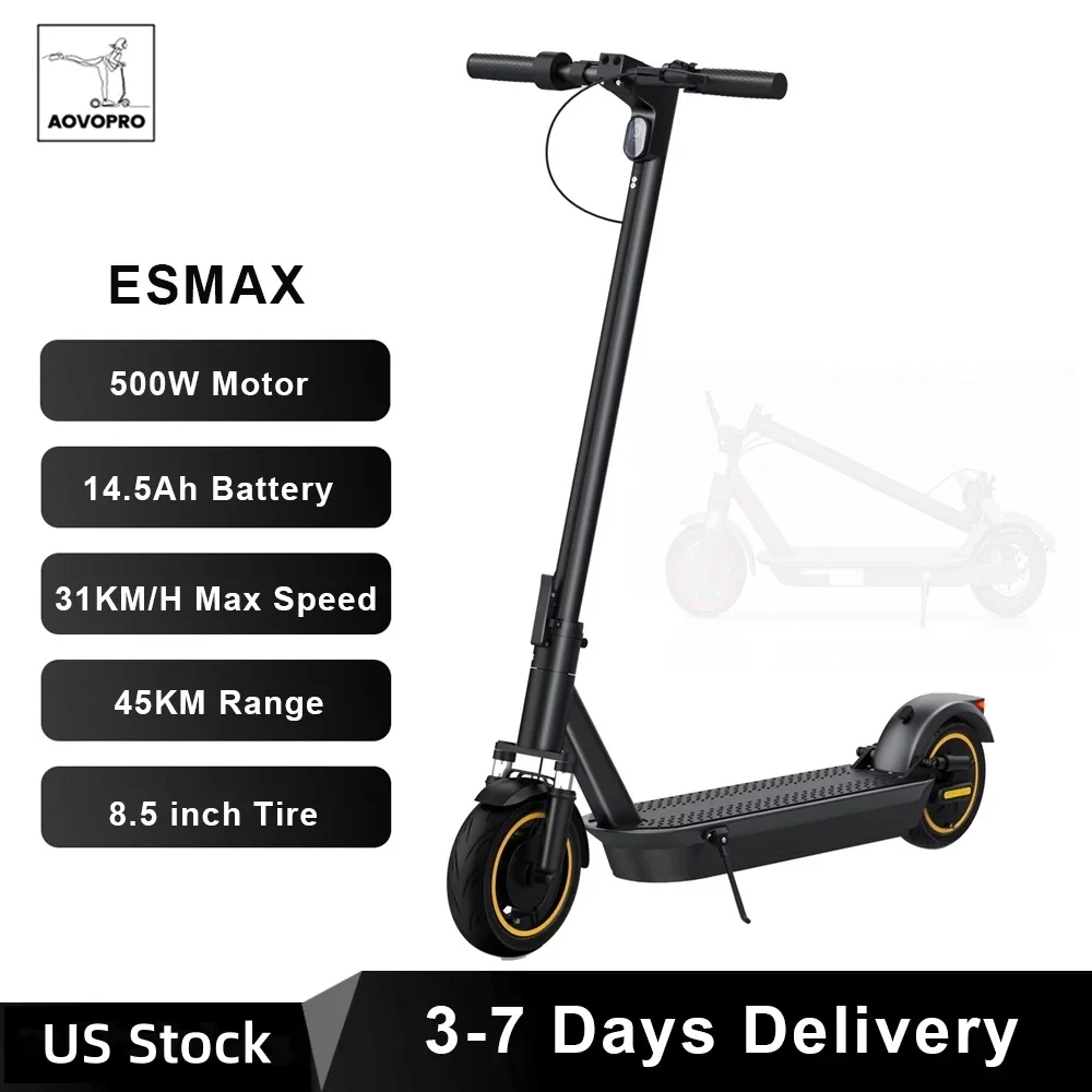 AOVOPRO ESMAX Electric Scooter 500W 40km/h Adult APP Smart Scooter Shock-absorbing Anti-skid Foldable Portable Electric Scooter