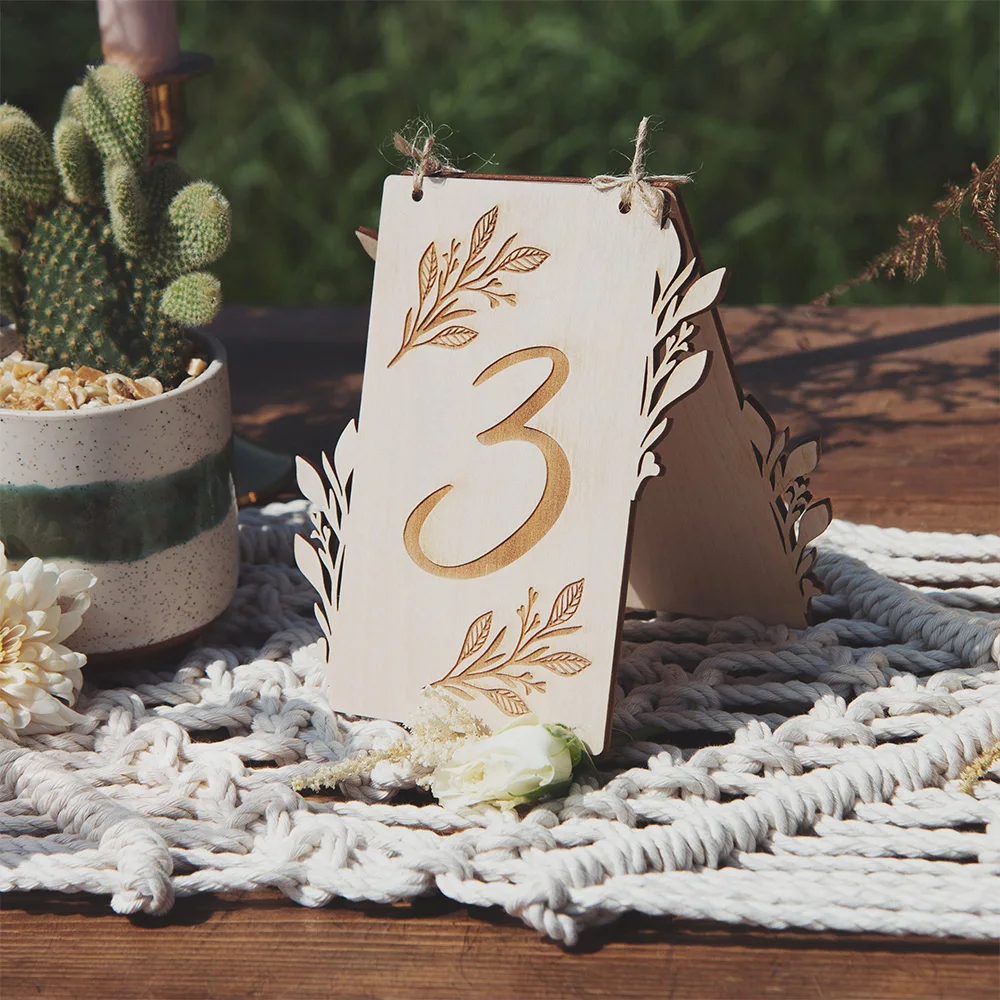 

Wedding Table Numbers With Holders Two Side Menu List Wedding Signage on Wood Stand Rustic Table Centerpieces Events Decoration