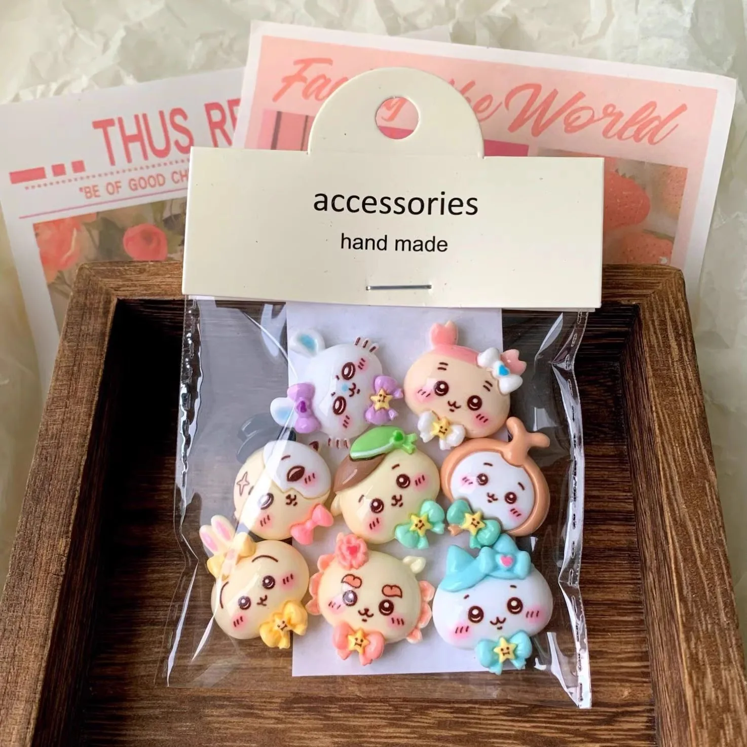 Chiikawa Cartoon Diy Resin Accessories Jewelry Hachiware Usaki うさぎ Handmade Hairpin Mobile Phone Case Shoe Buckle Accessories