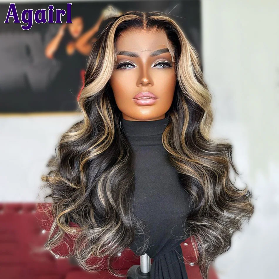 

Honey Blonde Highlights Lace Front Wigs Wavy Human Hair 13X6 Lace Frontal Wigs 13X4 Ready Go Lace Front Body Wave Wigs For Women