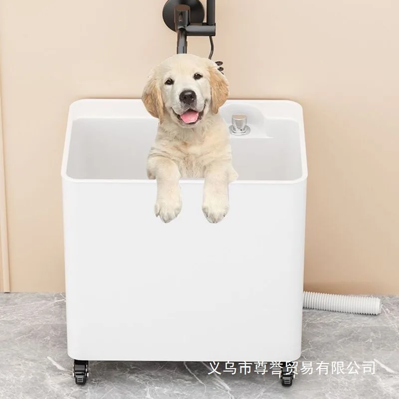 New PP plastic mop pool, no installation required, one-touch drainage mound cloth pool, thickened pool with wheels