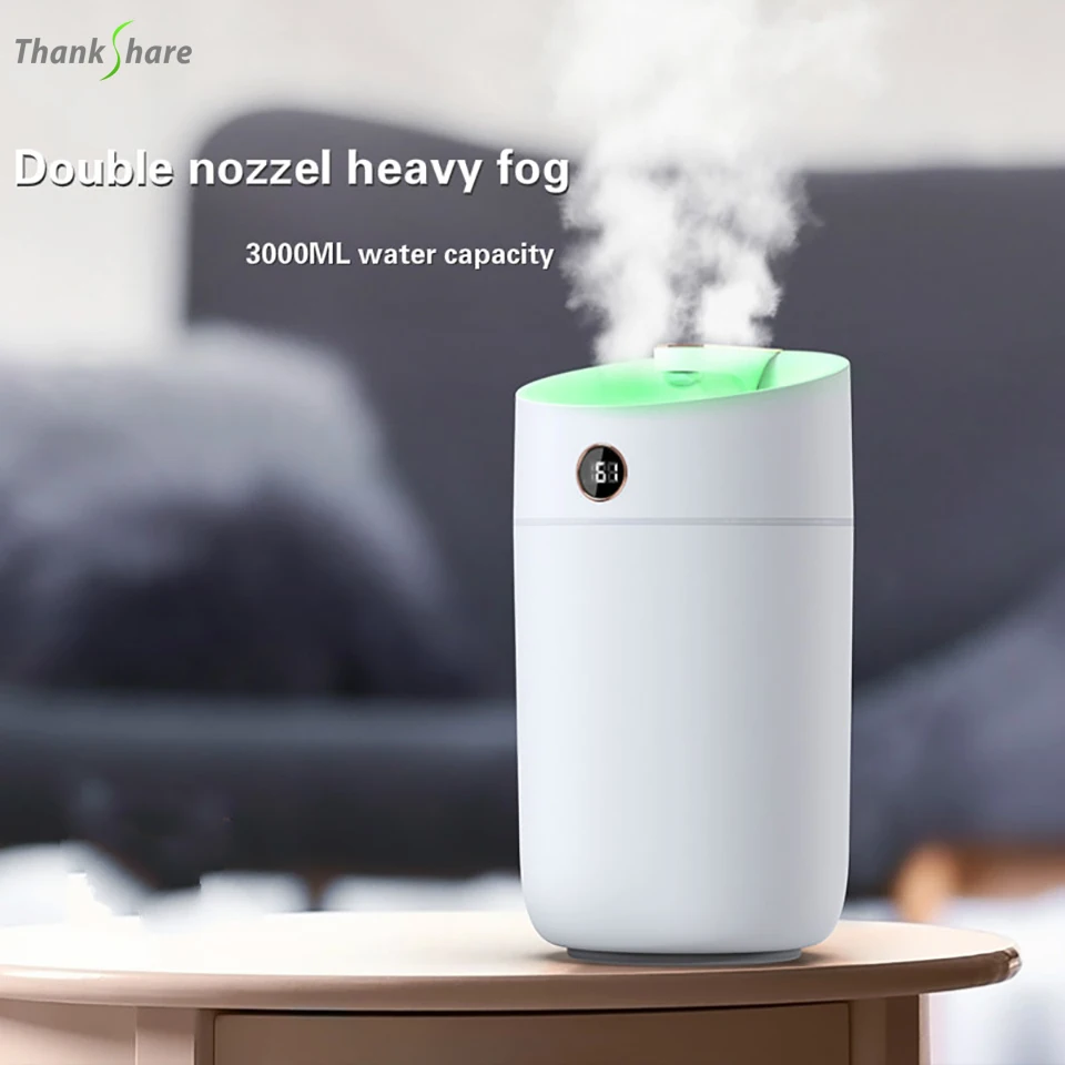 

3L Air Humidifier Large Capacity Air Diffuser Atomizer Ultrasonic Aroma Diffuser Cool Mist Maker USB Air Humificador Purifier