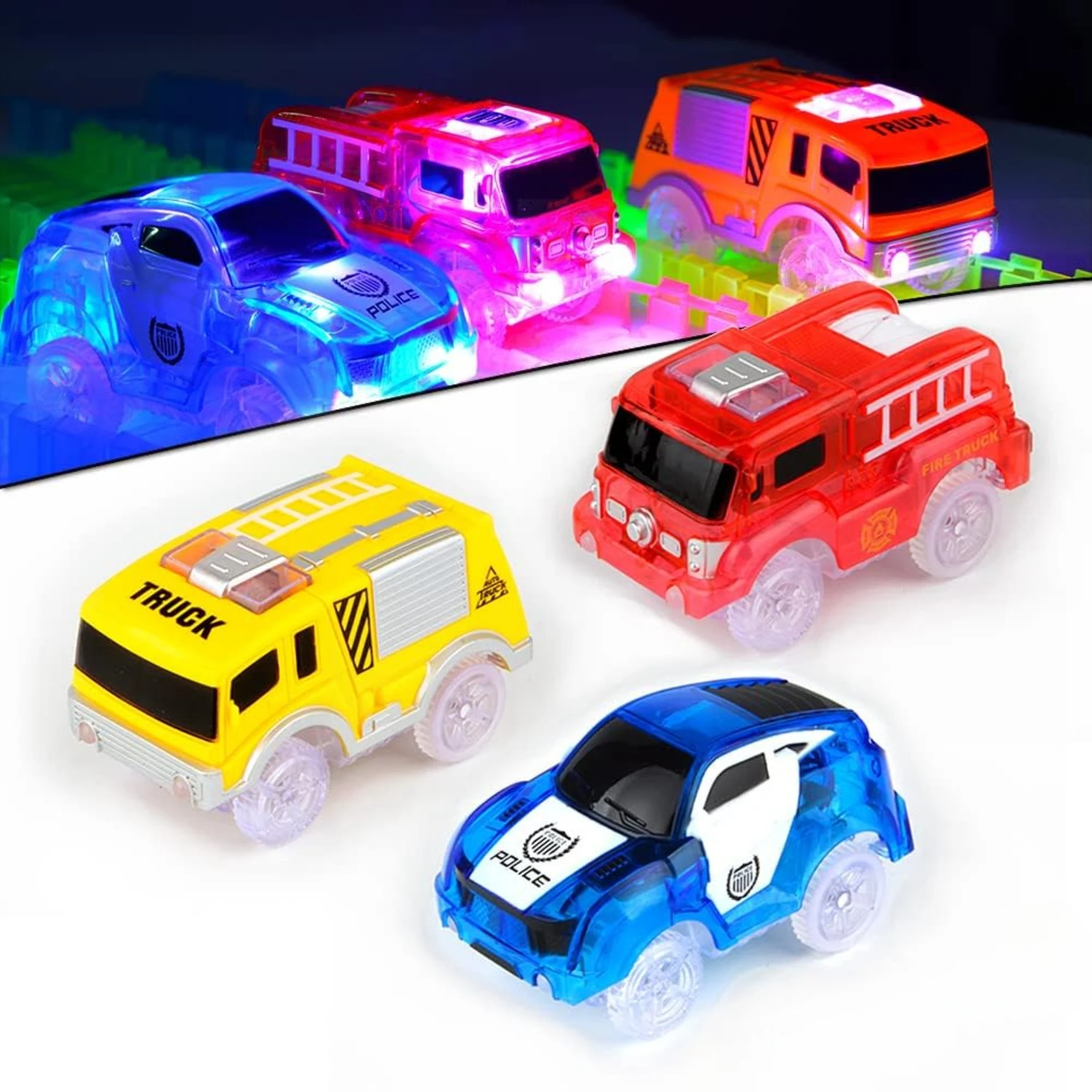 Alleen tracks Auto's Vervangende Flex Track Raceauto's voor Magic Tracks Glow in the Dark LED-verlichting voor de meeste autotrails voor kinderen