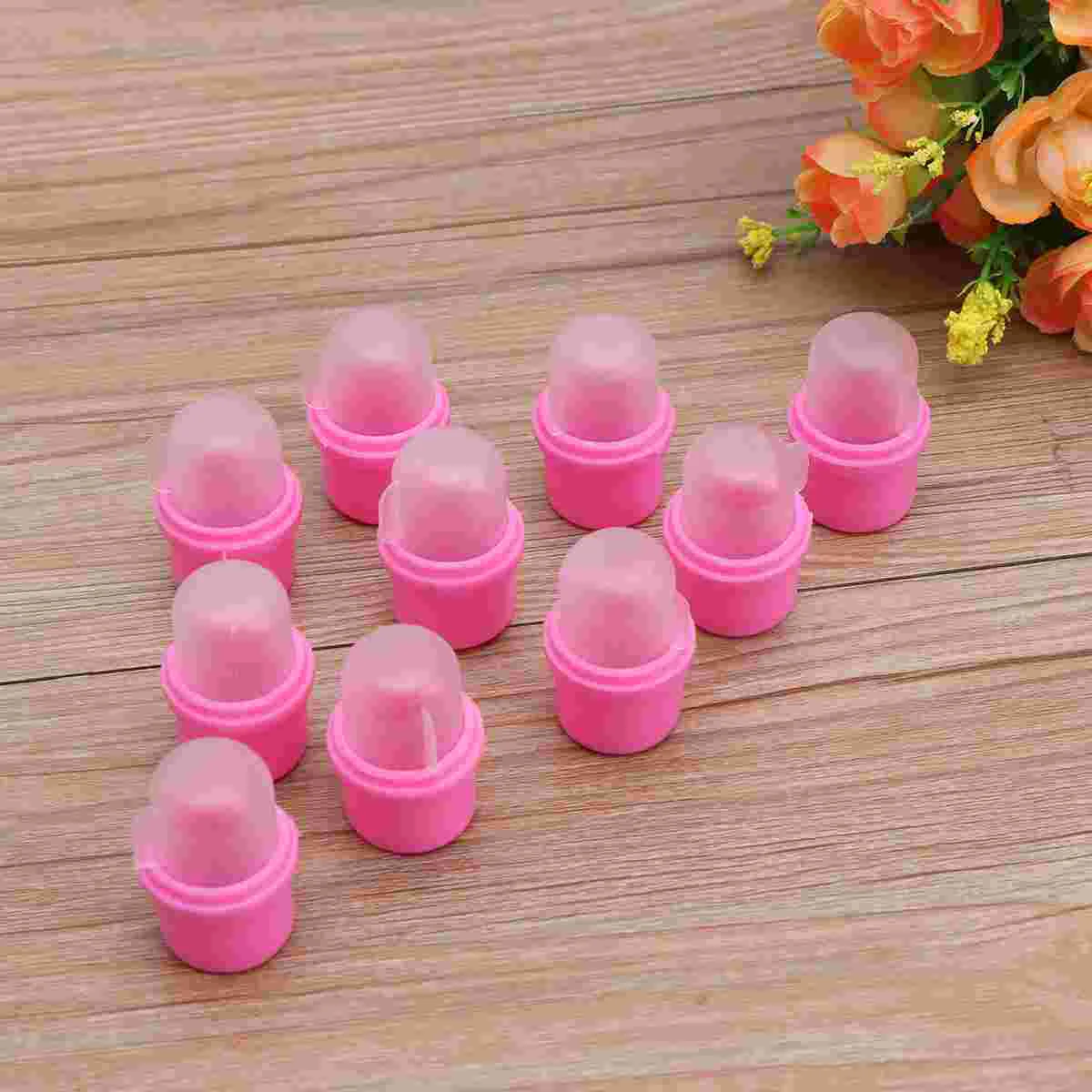 Couvercles pour enlever le vernis à ongles, 10 pièces, bouchons en Silicone réutilisables pour enlever le Gel UV, outils de manucure, permettant d'économiser de l'argent