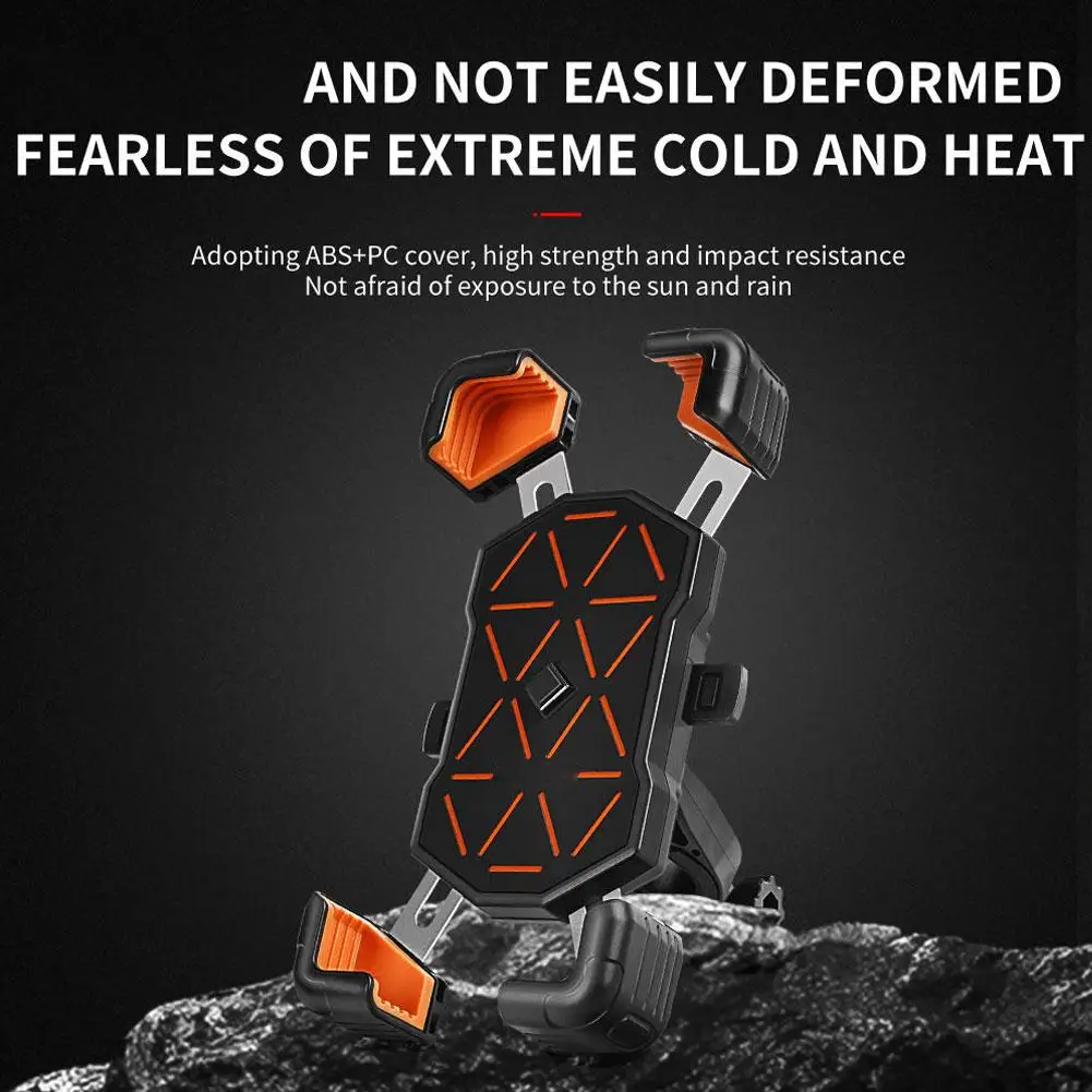 دراجة الهاتف جبل 4 الزاوية لقط حامل هاتف للدراجات النارية دراجة كهربائية بيد واحدة عملية المضادة للاهتزاز حامل هاتف #3